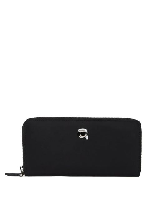 Cartera Ikon con cremallera Karl Lagerfeld de color Black
