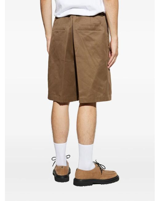 メンズ Jil Sander プリーツ ショートパンツ Brown