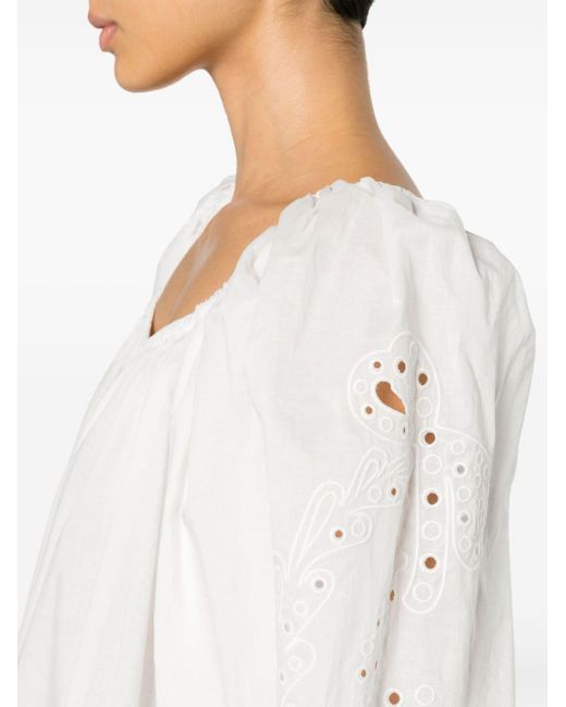 Pinko Broderie Anglaise Blouse in het White