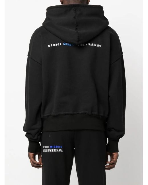 M I S B H V Black X Ufo361 Logo-Print Hoodie for men