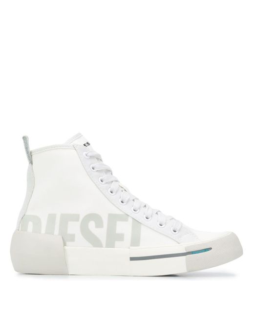 DIESEL Synthetisch High-top Sneakers in het Wit - Lyst