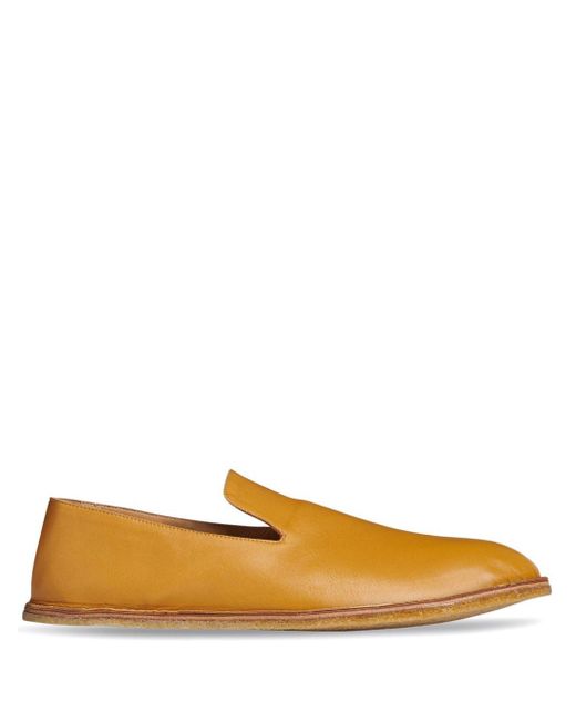 Dries Van Noten Orange Round-toe Leather Loafers for men