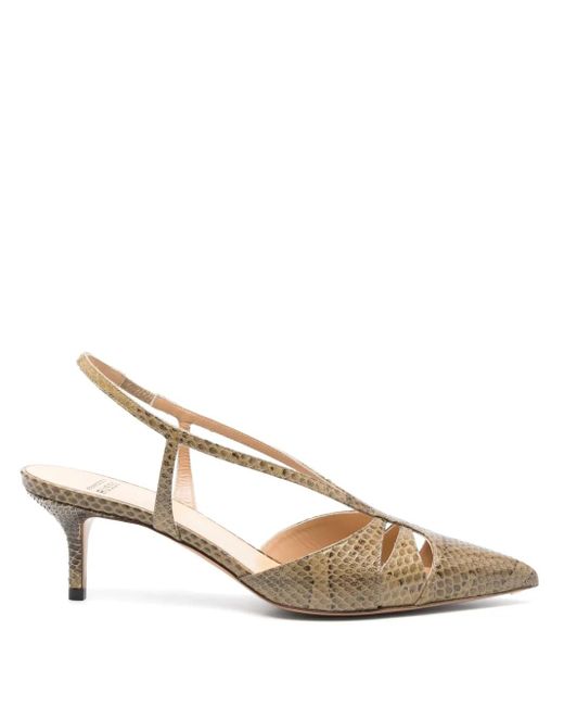 Francesco Russo Natural 55Mm Snakeskin-Effect Pumps