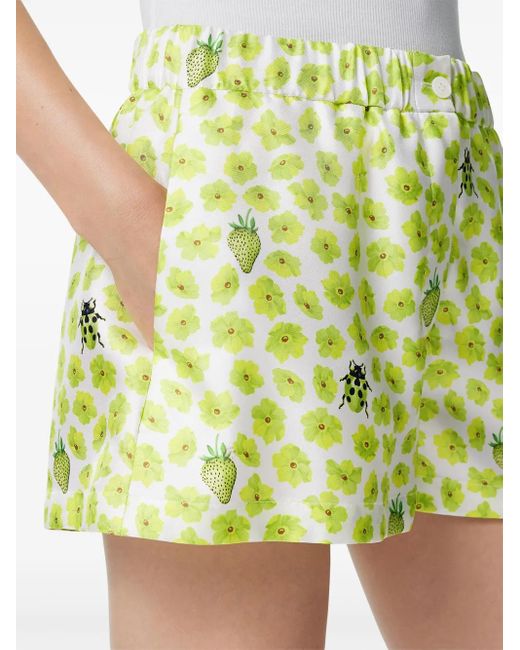 Versace Green Silk Shorts