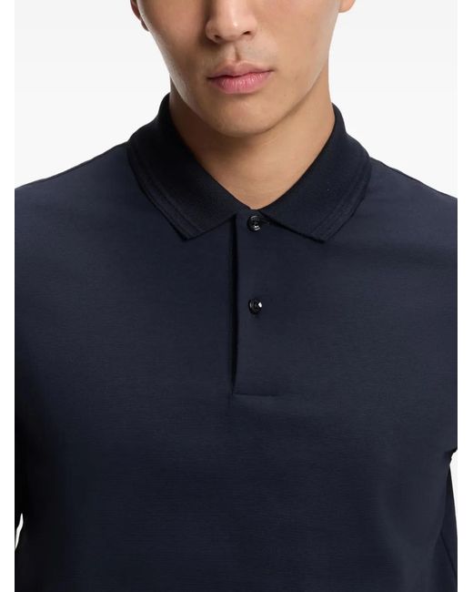 Boss Blue Buttoned Short-Sleeve Polo Shirt for men