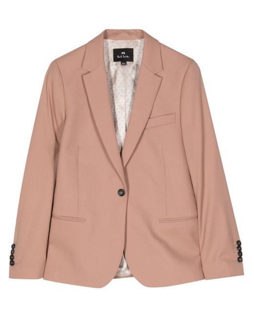 PS by Paul Smith Pink Single-breasted Wool Blazer