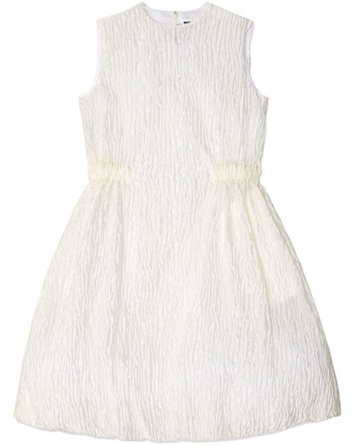 Robe mi-longue à effet froissé Noir Kei Ninomiya en coloris White