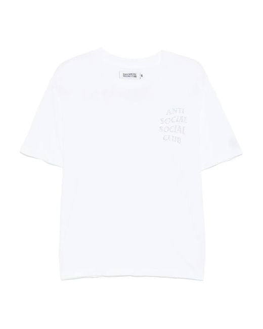 ANTI SOCIAL SOCIAL CLUB White Mind Games Rhinestone T-Shirt for men
