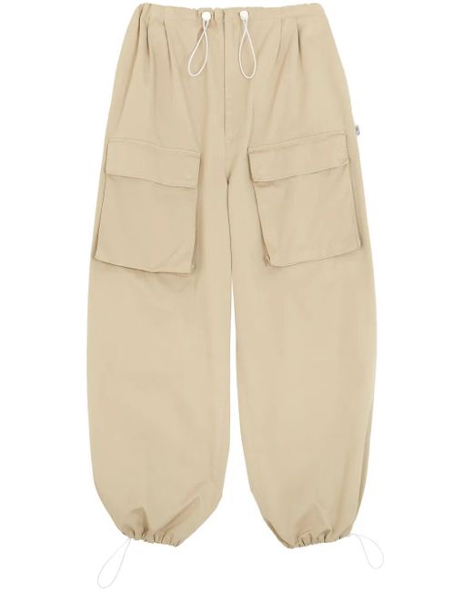 MM6 by Maison Martin Margiela Natural Cotton Gabardine Wide-Leg Trousers