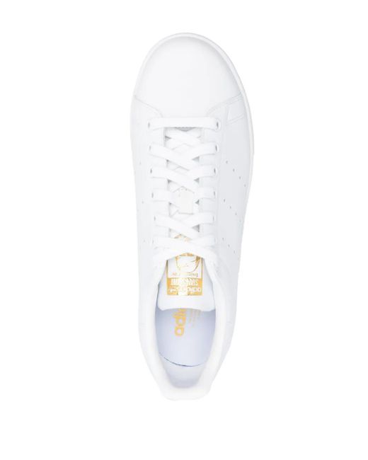 Adidas White Perforated Low-top Leather Sneakers