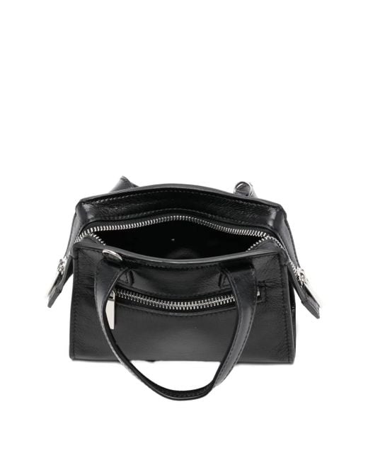 SAPIO Black Mini Leather Tote Bag