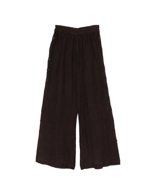 Maurizio Braschi Black Wide-Leg Trousers