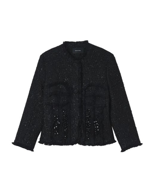 Veste En Tweed À Ornements Simone Rocha en coloris Black