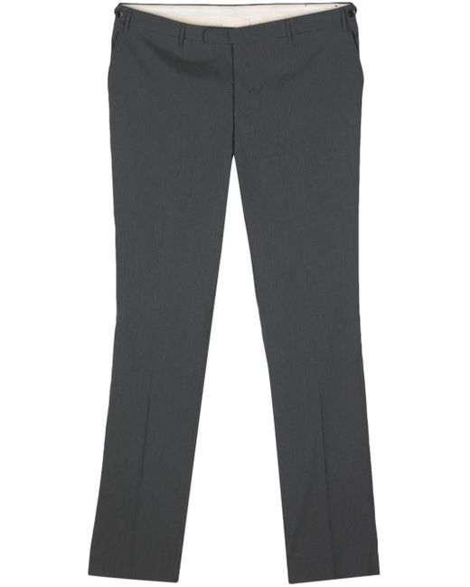 Corneliani Gray Pinstripe-pattern Tapered Tailored Trousers for men