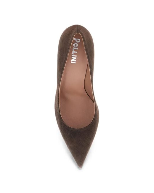 Pollini Brown Pointed-Toe Heeled Pumps