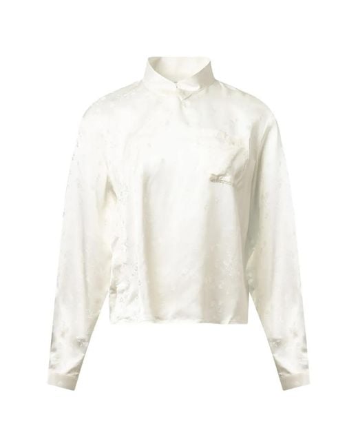 Blusa De Satén Self-Portrait de color White