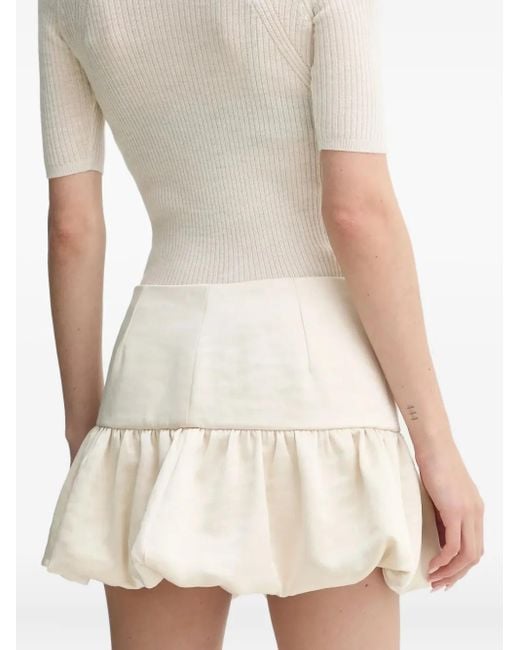 Herskind White Bubble-Hem Mini Skirt