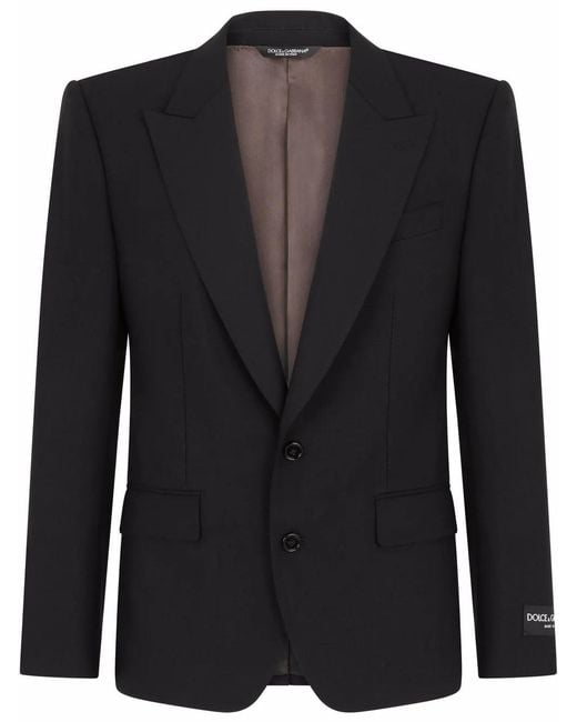 Dolce & Gabbana Black Sicilia-Fit Single-Breasted Suit for men