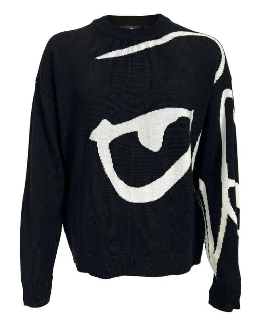 Haculla Blue The Face Cotton Sweater for men