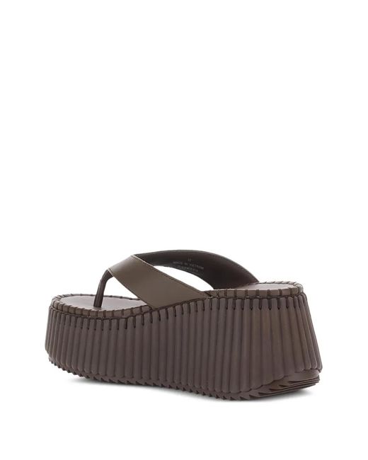 Chloé Brown Nama Platform Thong Sandals