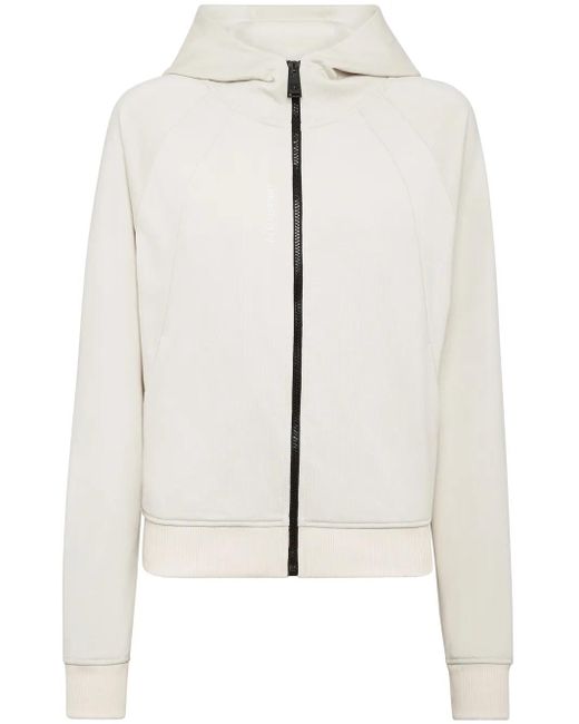 Philipp Plein White Zip-Up Hooded Jacket