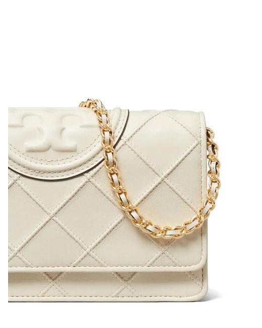 Tory Burch Natural Fleming Crossbody