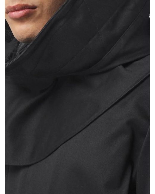 Burberry Black Logo-Print Parka Coat for men