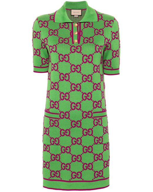 Gucci Gg コットンブレンドドレス Green