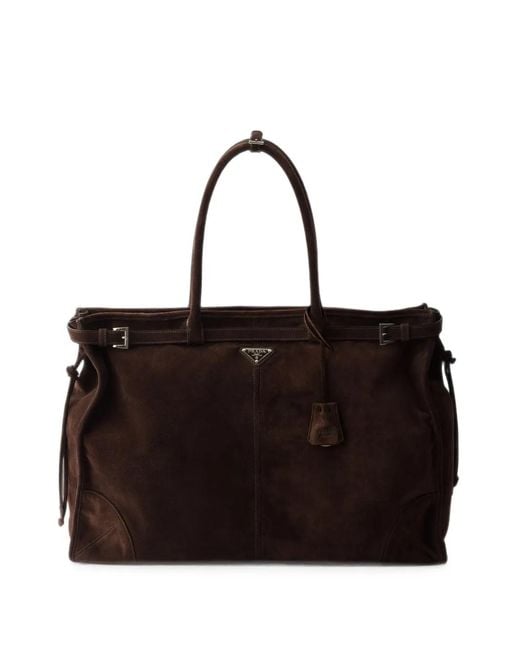 Prada Black Bonnie Suede Tote Bag for men
