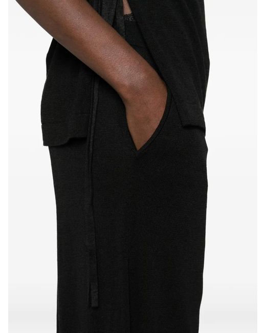 P.A.R.O.S.H. Black Drawstring-Fastening Palazzo Pants