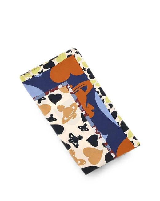 Vivienne Westwood Blue Hearts And Orbs Scarf