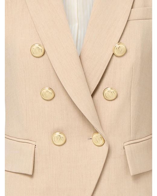 Veronica Beard Natural Miller Double-Breasted Button Blazer
