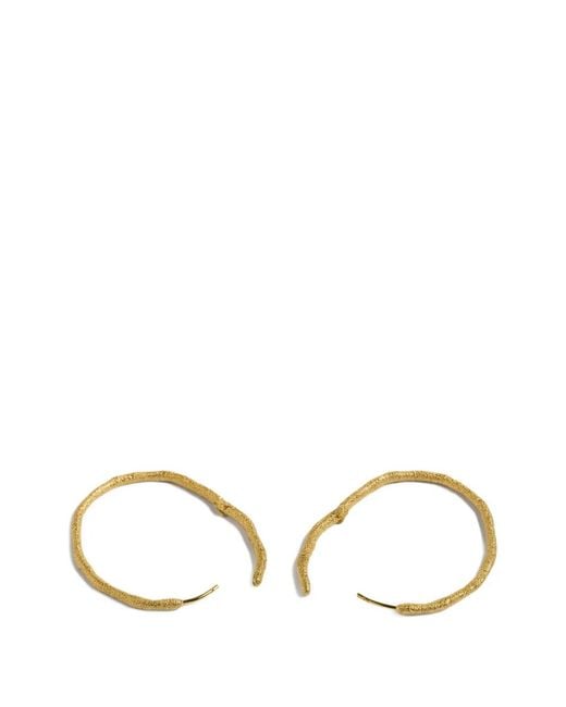 Monica Vinader Metallic Antica Textured Large Hoop Earrings