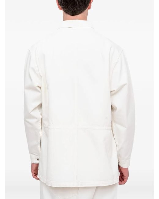 Setchu White Button-Up Shirt Jacket for men
