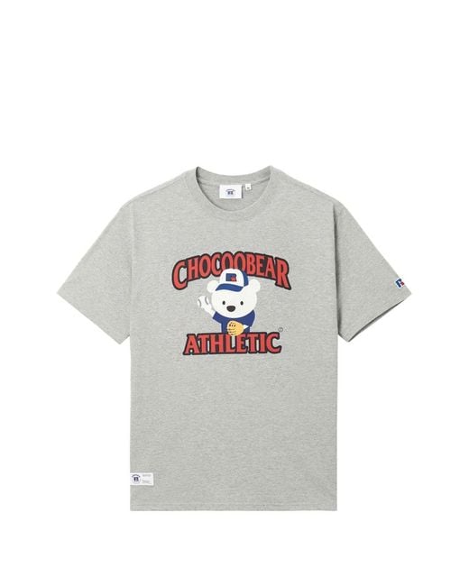 Chocoolate Gray Bear-Print T-Shirt for men
