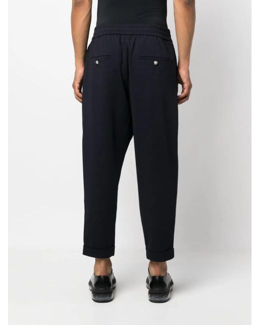 Balmain Blue Low Crotch Elastic Belted Jersey Pa for men