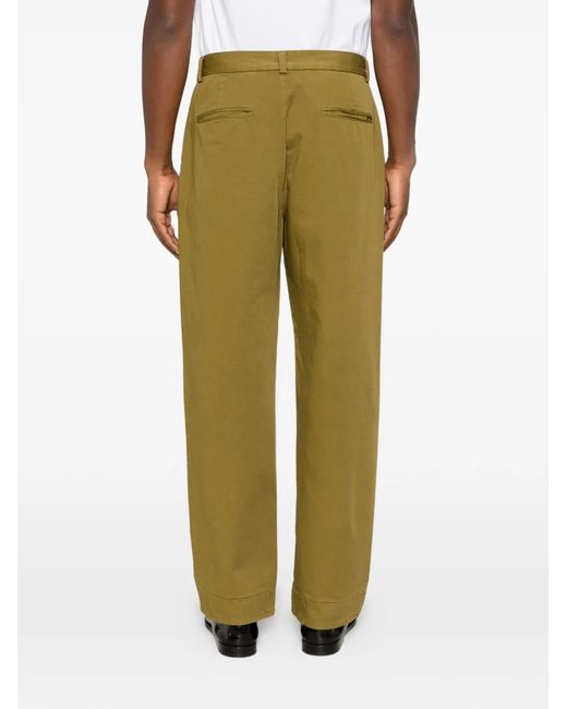 Cellar Door Green Fadi Belt-Loops Trousers for men