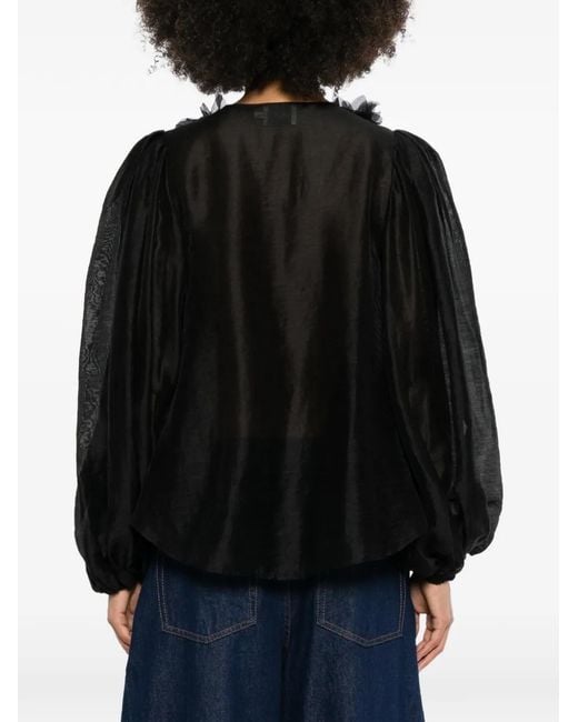 Aje. Black Demi Blouse