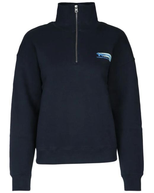 Maison Kitsuné Sweater Met Borduurwerk in het Blue