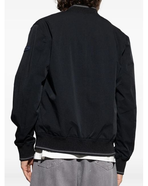 Paul Smith Blue Zip-Fastening Logo-Plaque Bomber Jacket for men