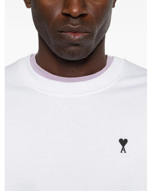 AMI Katoenen Sweater in het White voor heren