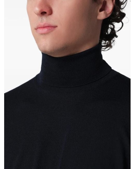 Drumohr Blue Roll-Neck Long-Sleeve Sweater for men