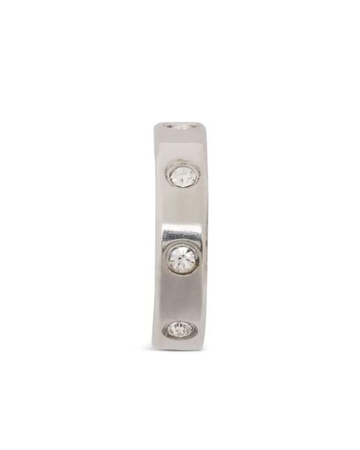Kate Spade White Crystal-Embellished Hoop Earrings