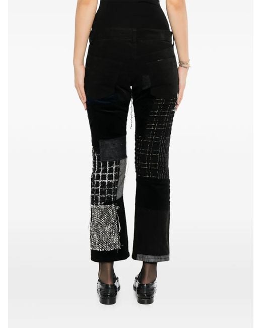 Jeans Con Design Patchwork di Junya Watanabe in Black