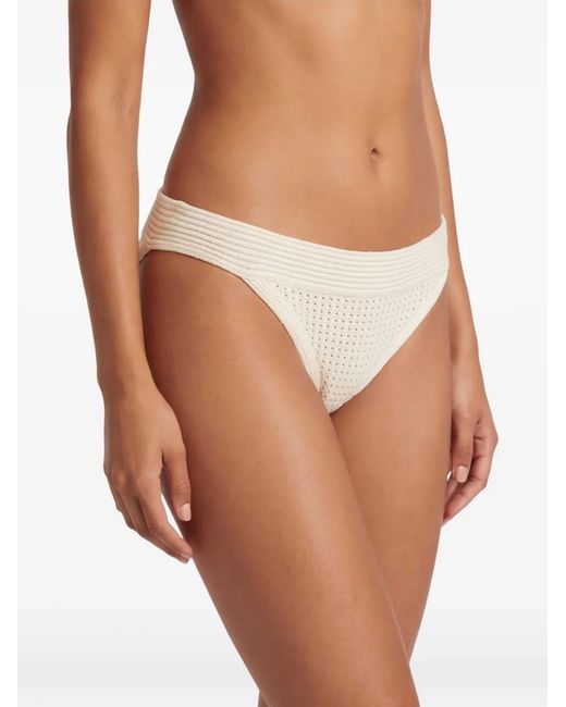 Bompard White Crocheted Bikini Bottoms