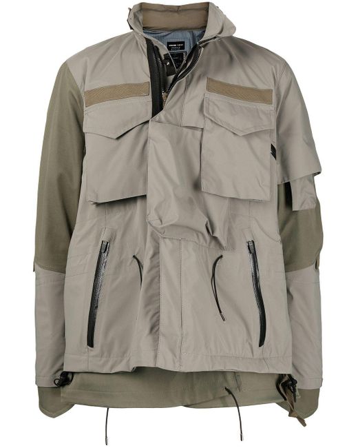 Sacai X Acronym Hooded Jacket in Grey (Grey) for Men - Lyst