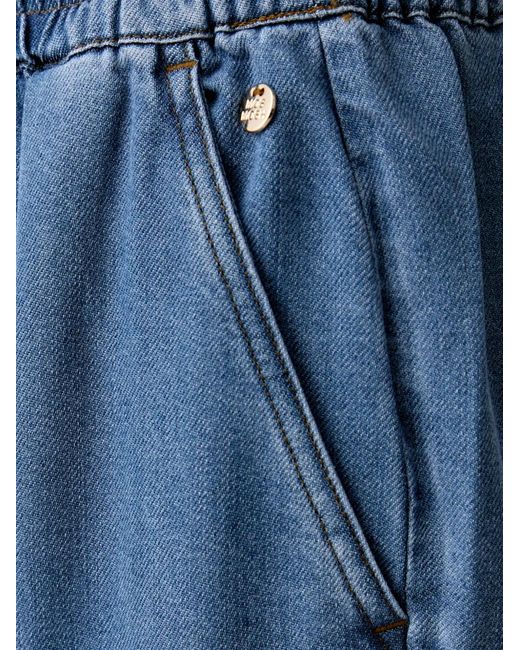 Mos Mosh Blue Drawstring Wide-Leg Jeans