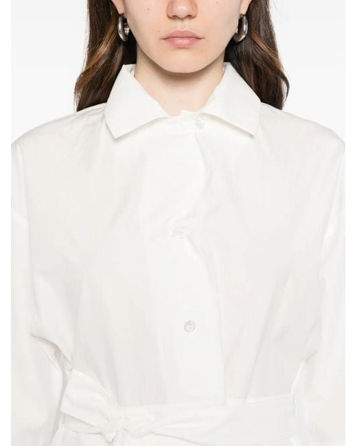 Weekend by Maxmara White Belted Midi Shirt Dress