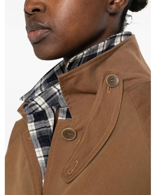 ELEH Brown Button-Up High-Neck Jacket