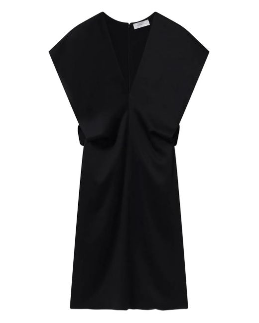 Stella McCartney Black V-Neck Short-Sleeve Midi Dress